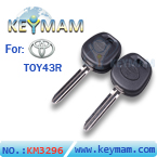 Toyota TOY43R transponder key shell